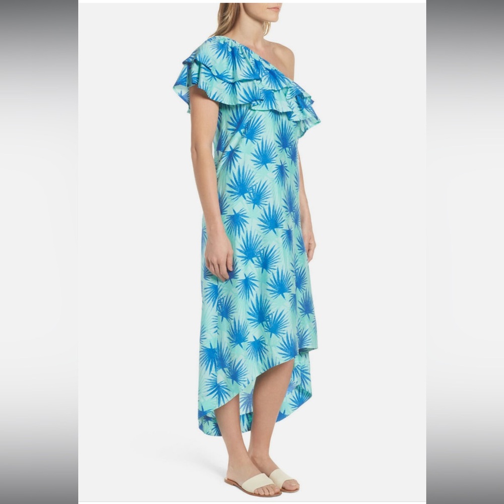 NWT Vineyard Vines | ELECTRIC PALM ONE SHDR DRESS PRINTED AQUAMARINE Size 2